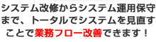 システム改修からシステム運用保守まで、システムを見直すことで業務フロー改善できます！