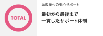 お客様への安心サポート 最初から最後まで一貫したサポート体制
